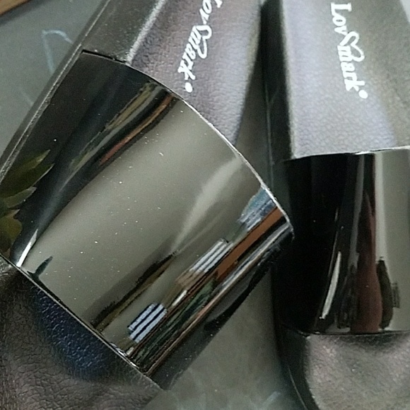 Black Metallic Slider Sandal - Picture 3 of 3